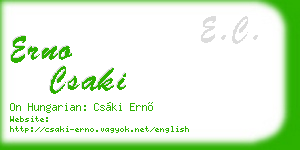 erno csaki business card