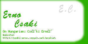 erno csaki business card